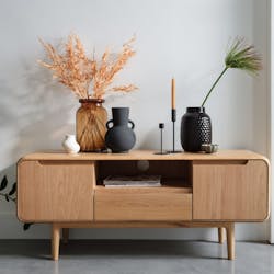 Meuble tv moderne en chêne clair DERBY