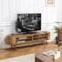 Meuble tv ovale en bois et verre BURGOS