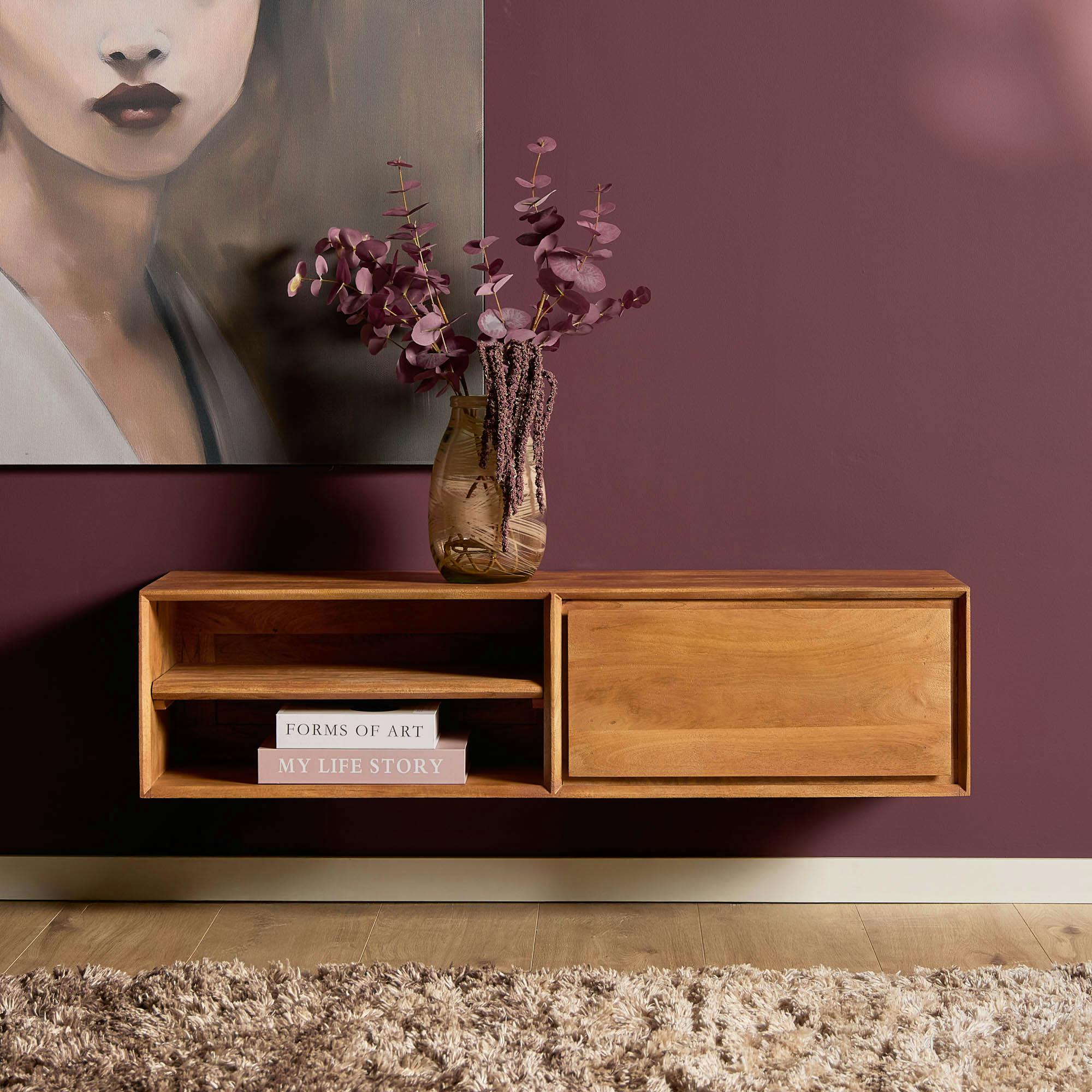 Meuble TV suspendu en bois 1 tiroir 1 niche AERA