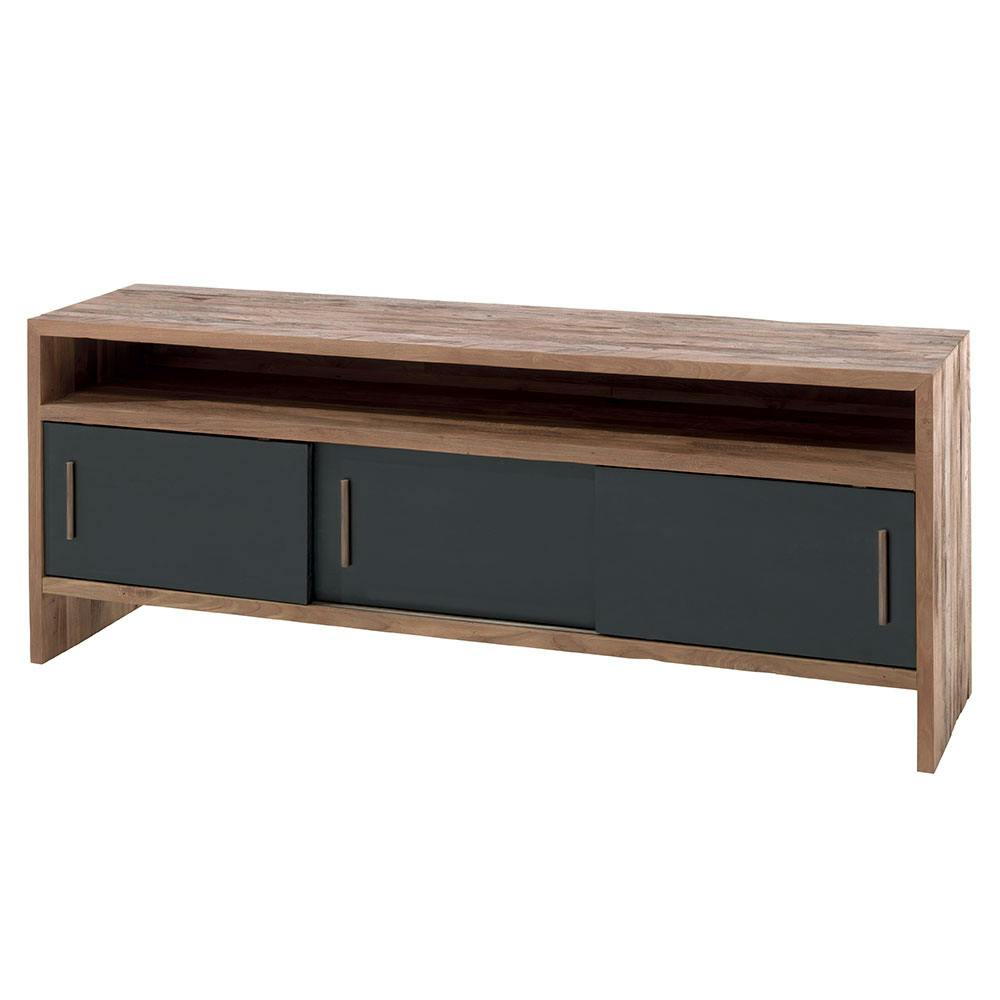 Meuble TV en bois recycle trois portes de style contemporain