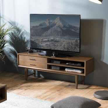 Meuble TV en pin massif ROMANE - 246x46x70 cm - Dépôt des Docks