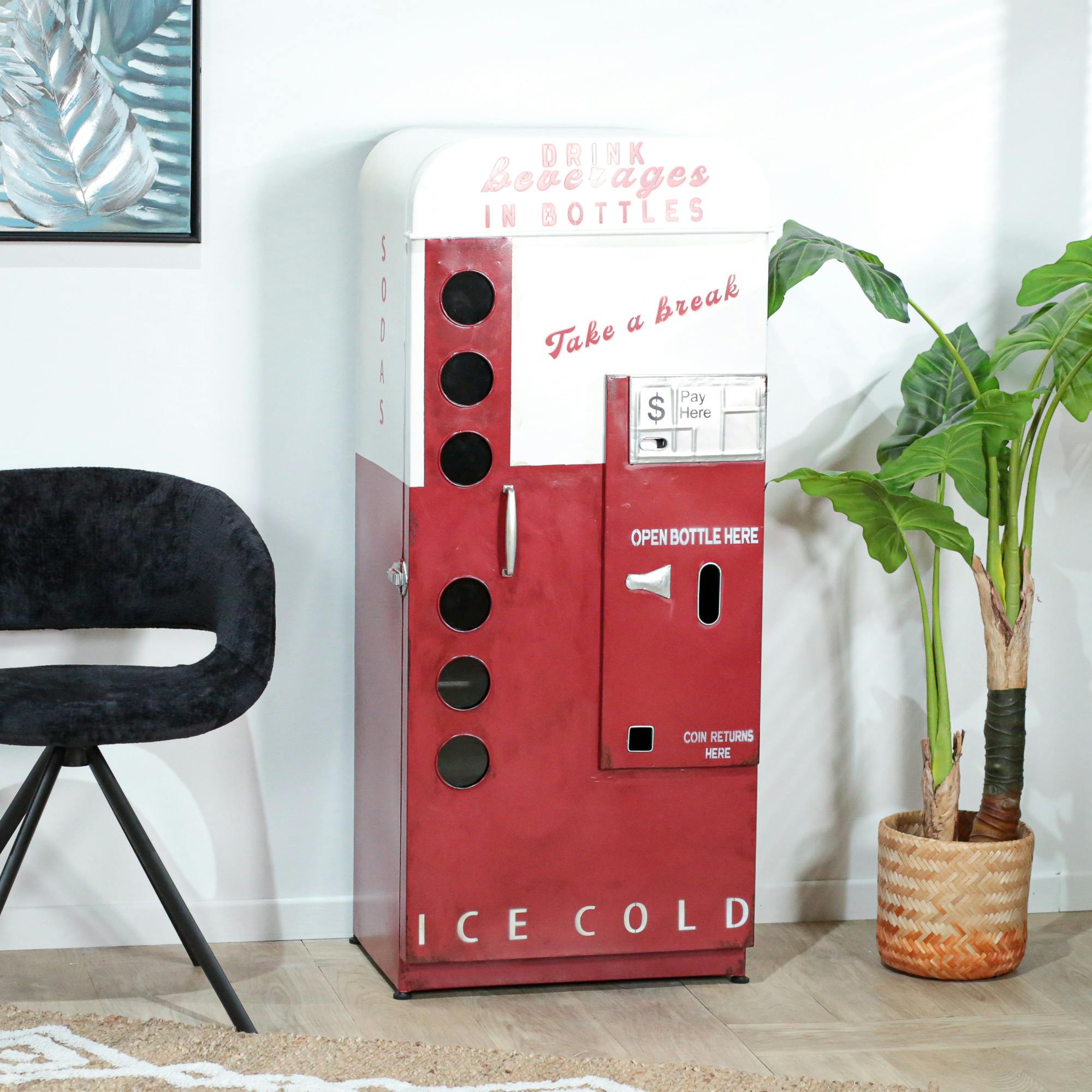 Meuble vintage distributeur boissons