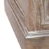 Meuble vitrine bois naturel patiné grisé blanchi 2 plateaux et 2 tiroirs L56xP40xH186cm PAOLIA