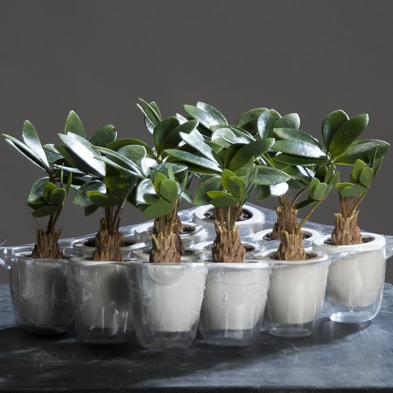 Mini plante PACHIRA en pot blanc 22cm (à l'unité)