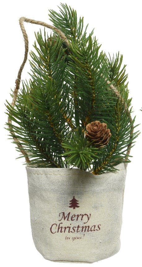 Mini sapin dans sac coton Merry Chrstmas