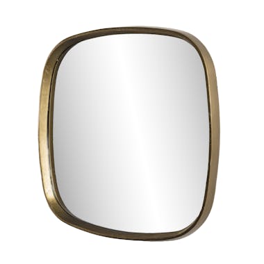 Miroir carré bords arrondis doré ZALA