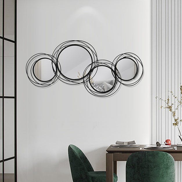 Lot De 3 Miroirs Soleil Rotin - D28 Cm - Style Bohème - Décoration Murale