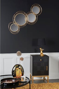 Miroir décoratif rond or