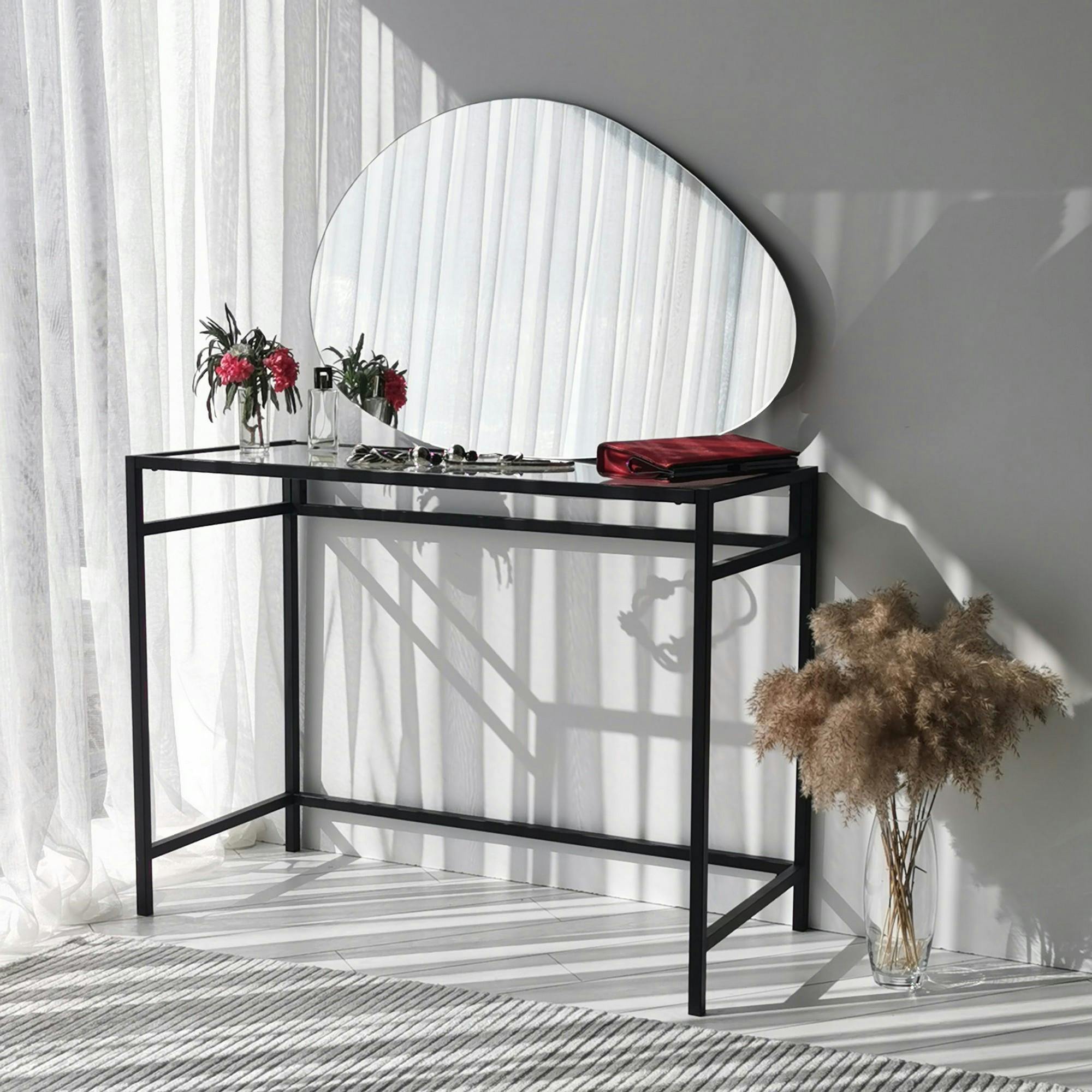 Miroir d'entrée organique 90 cm - style scandinave CODY