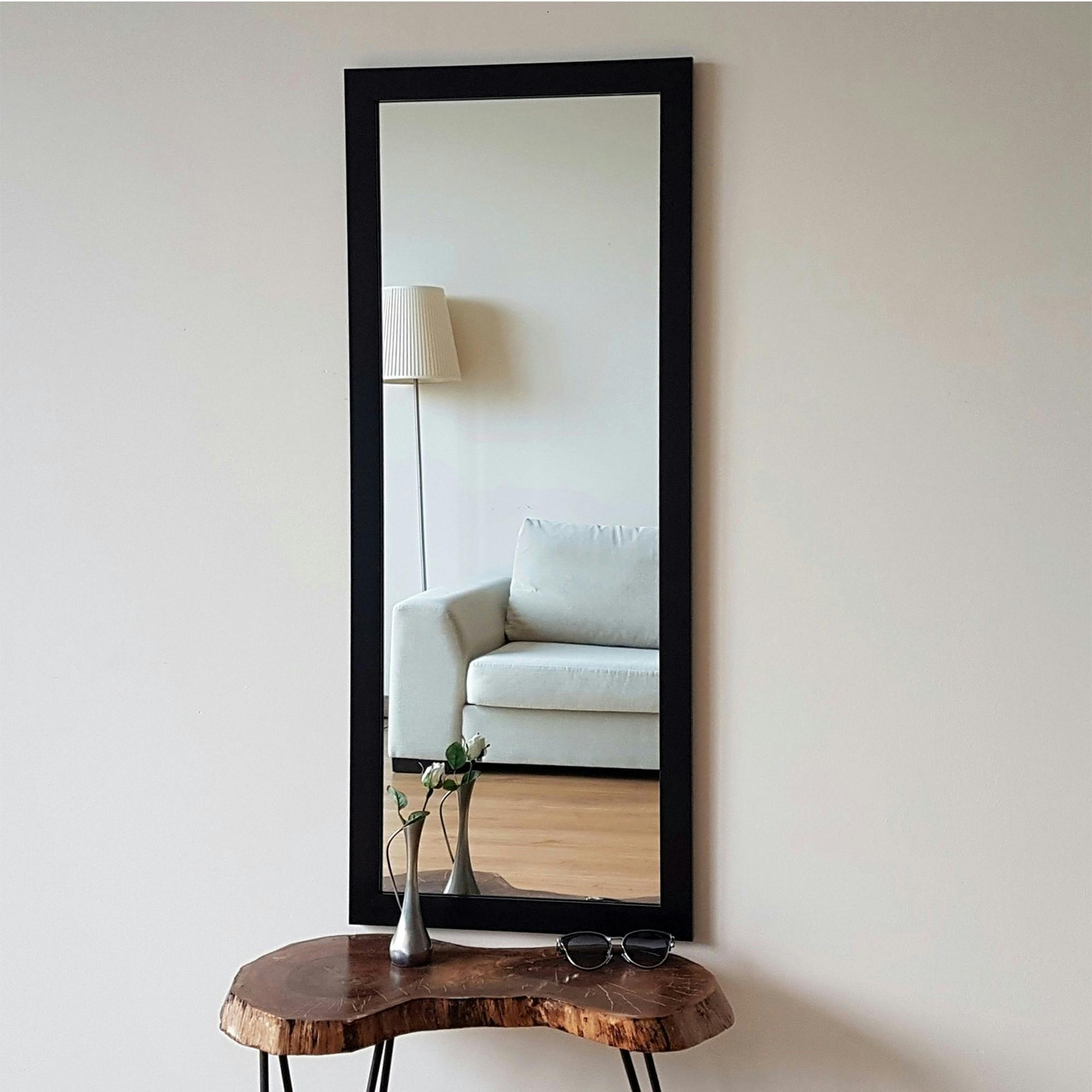 Miroir d'entrée vertical noir 105 cm - style moderne CODY