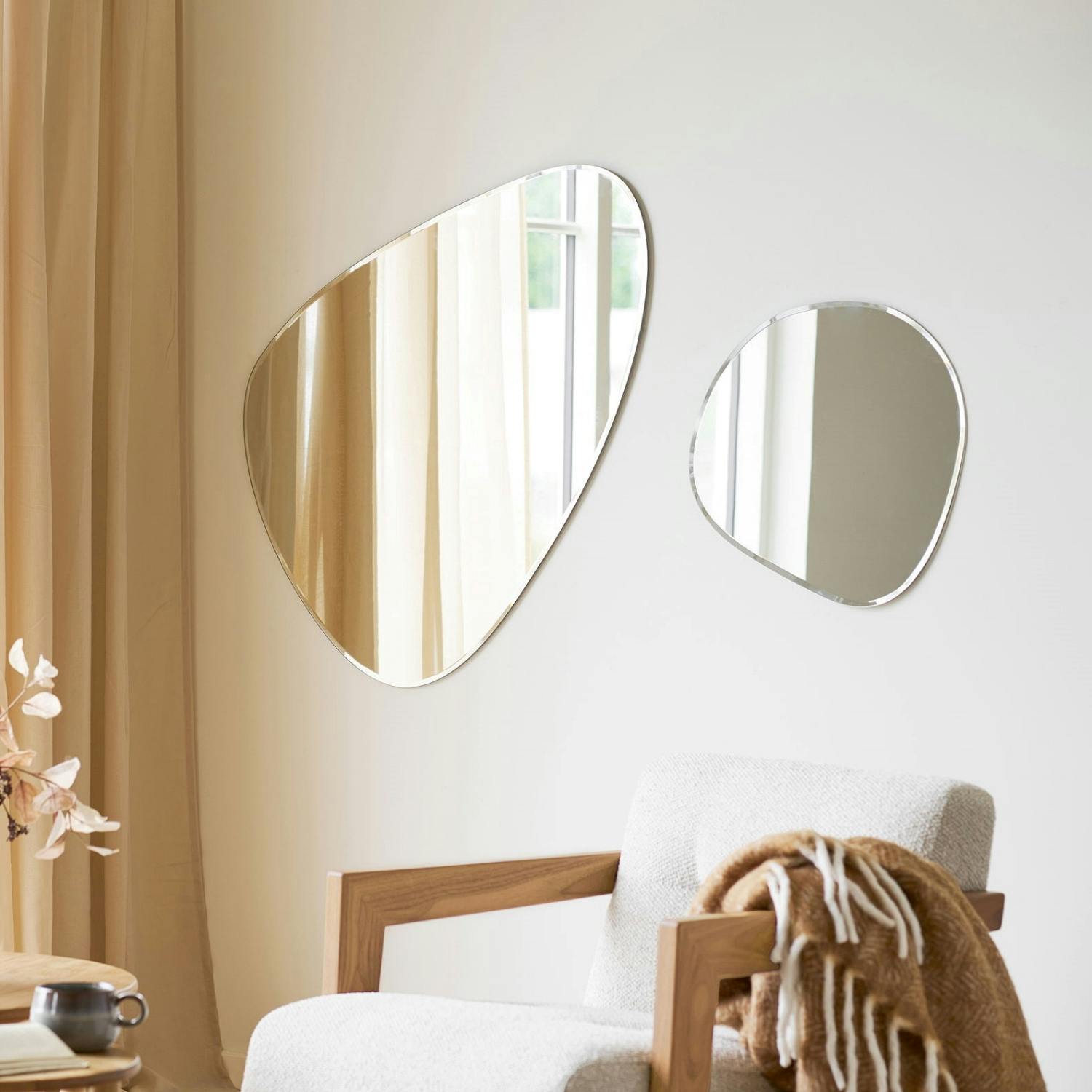 Miroir design organique à facettes 100 cm CODY