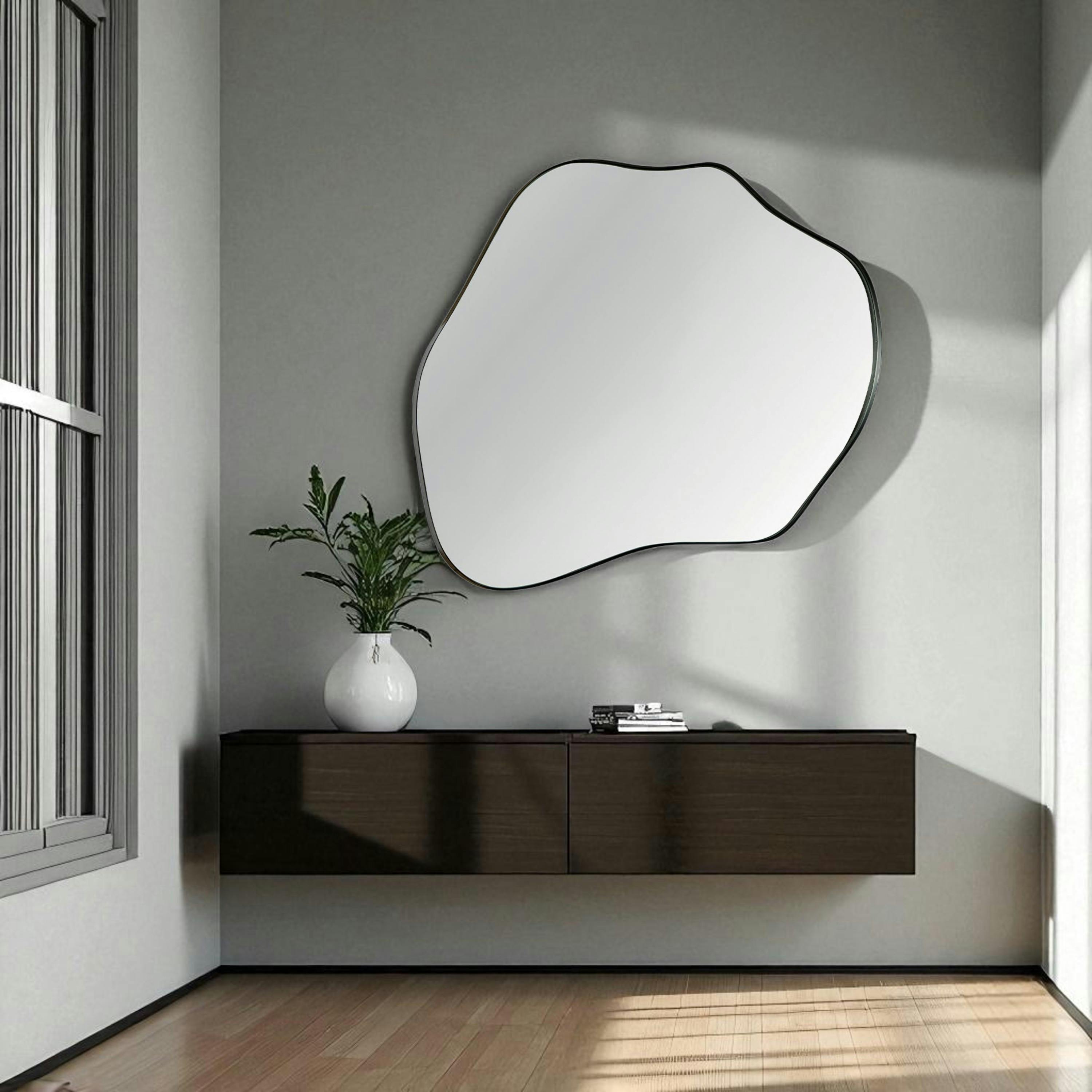Miroir design organique - bords noirs BRIG