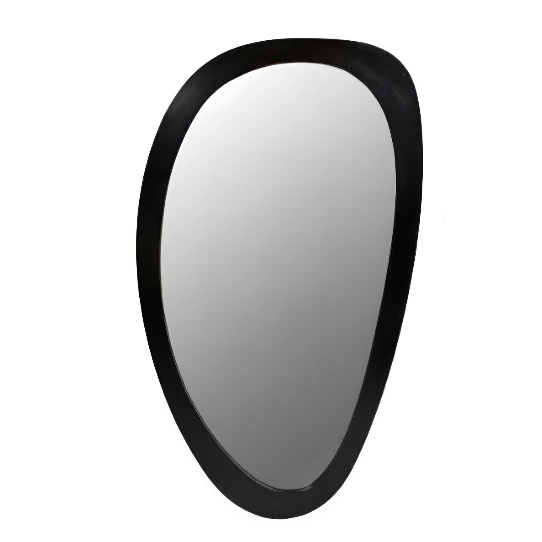 Miroir design organique en bois noir 70 x 120 cm ASPEN