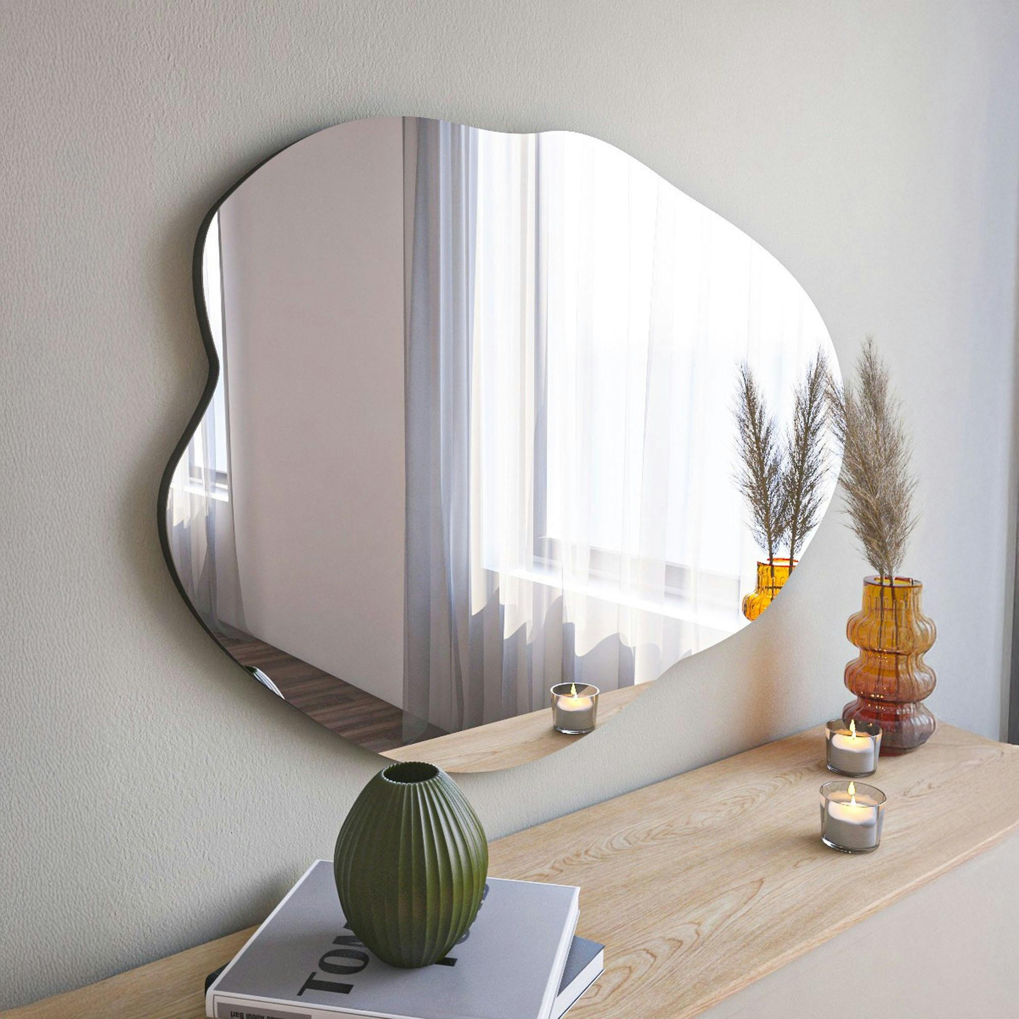 Miroir design organique forme libre 85 cm - style naturel CODY