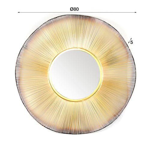 Miroir doré effet vague D80 cm TRIBECA