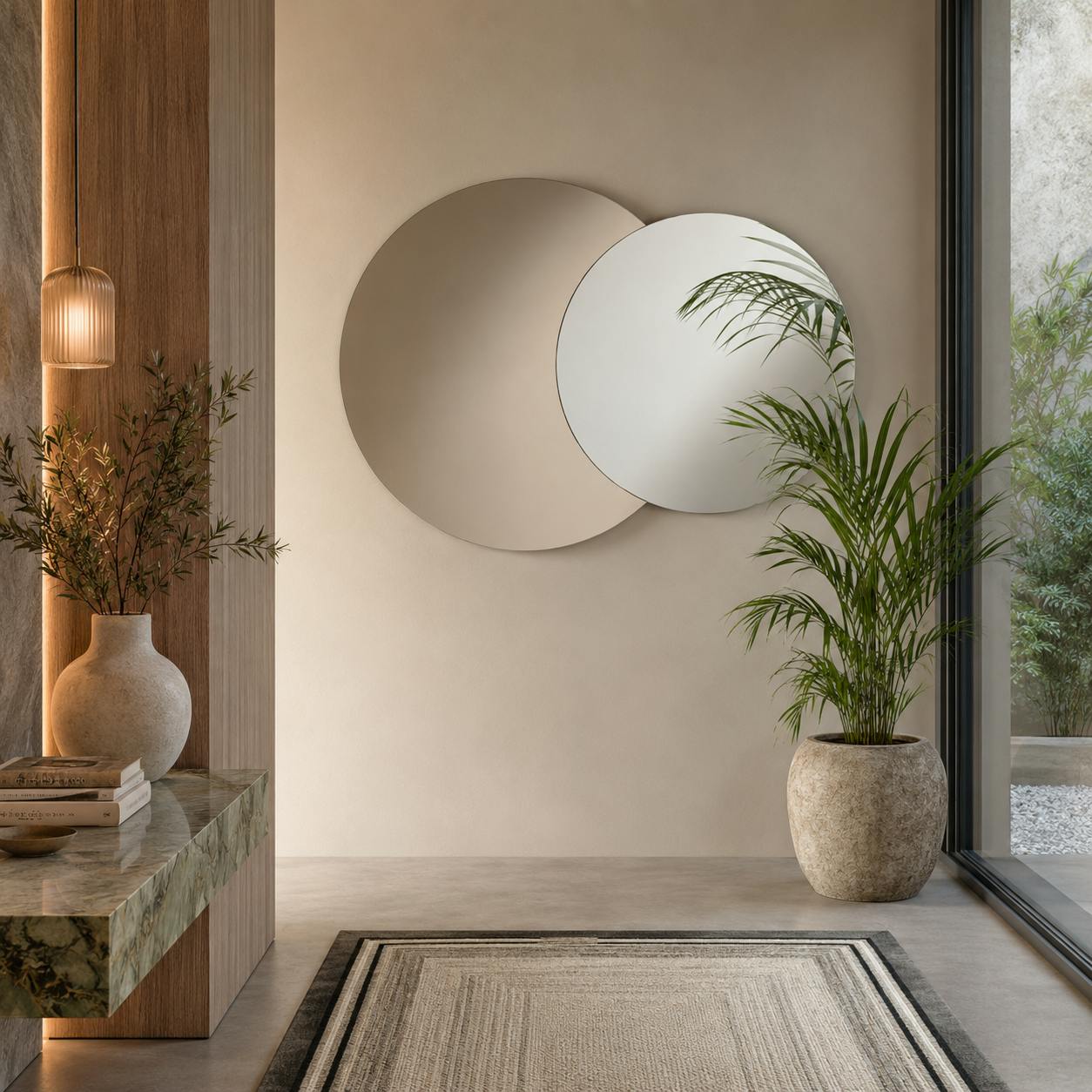 Miroir double rond 140 cm MILANO