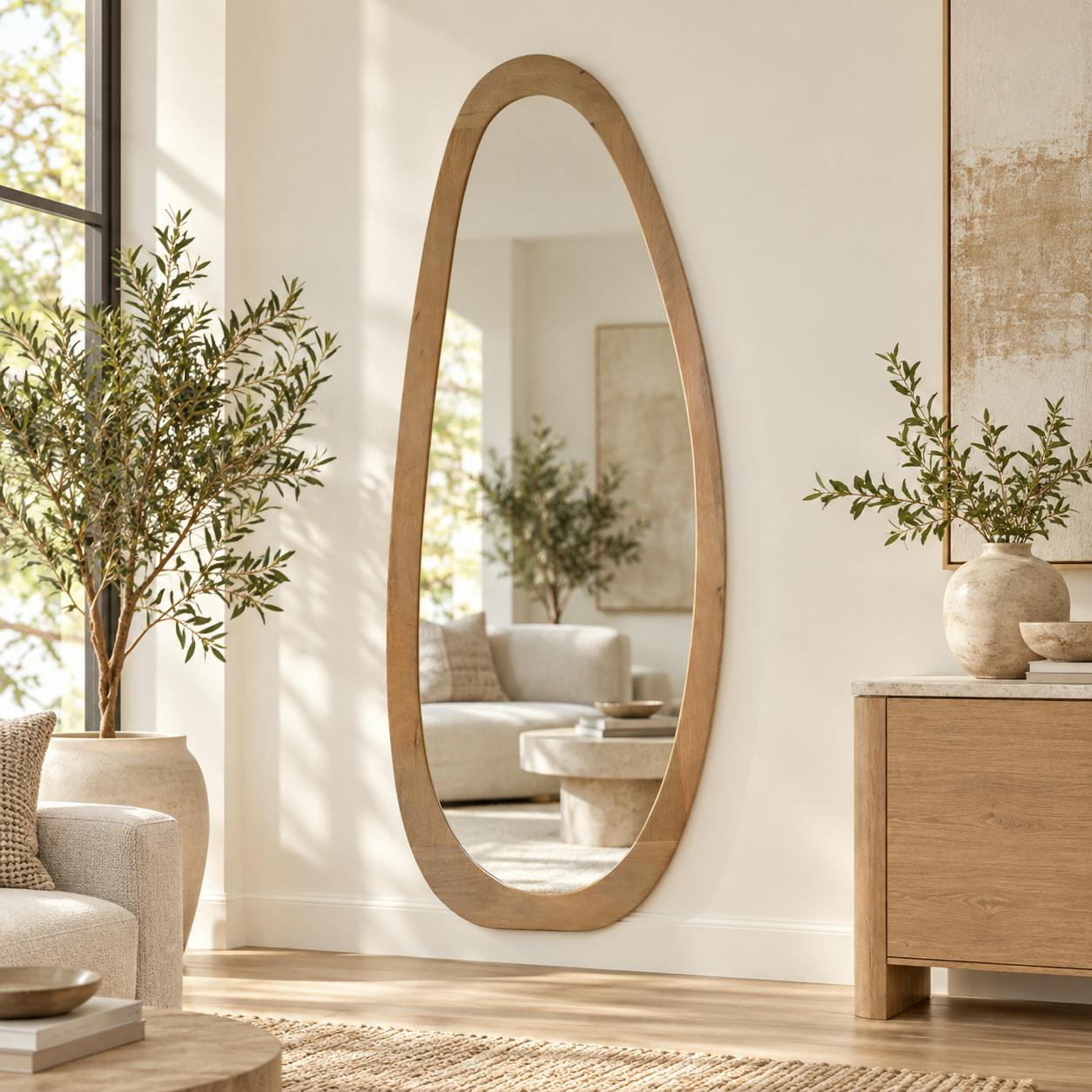 Miroir en bois design organique 180 cm CORTINA
