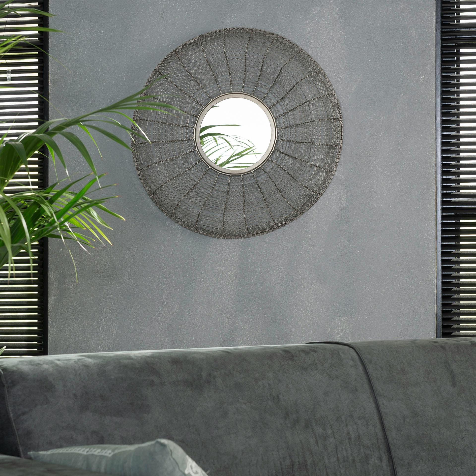 Miroir industriel rond effet grillage D65 cm TRIBECA