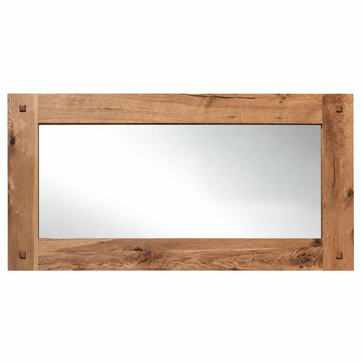 Miroir mural en bois naturel avec cadre épais - 150 cm FJORD