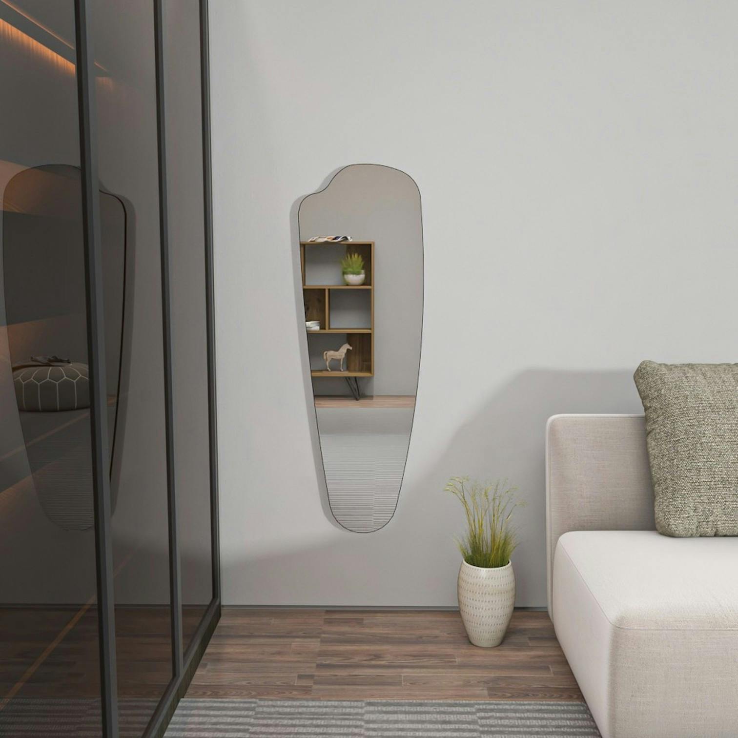 Miroir mural organique 120 cm - chambre, entrée CODY