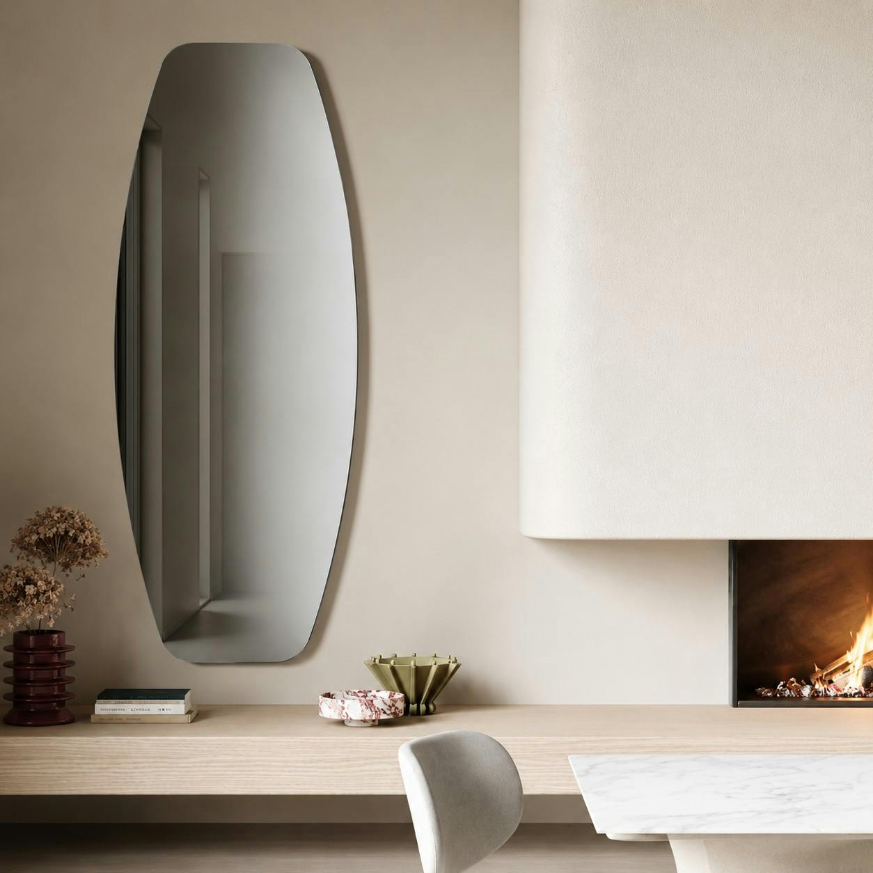 Miroir mural ovale fumé 180 cm MILANO
