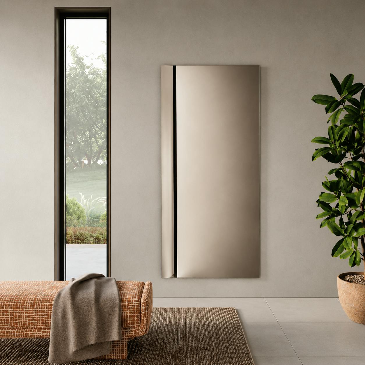 Miroir mural rectangulaire bronze 170 cm MILANO