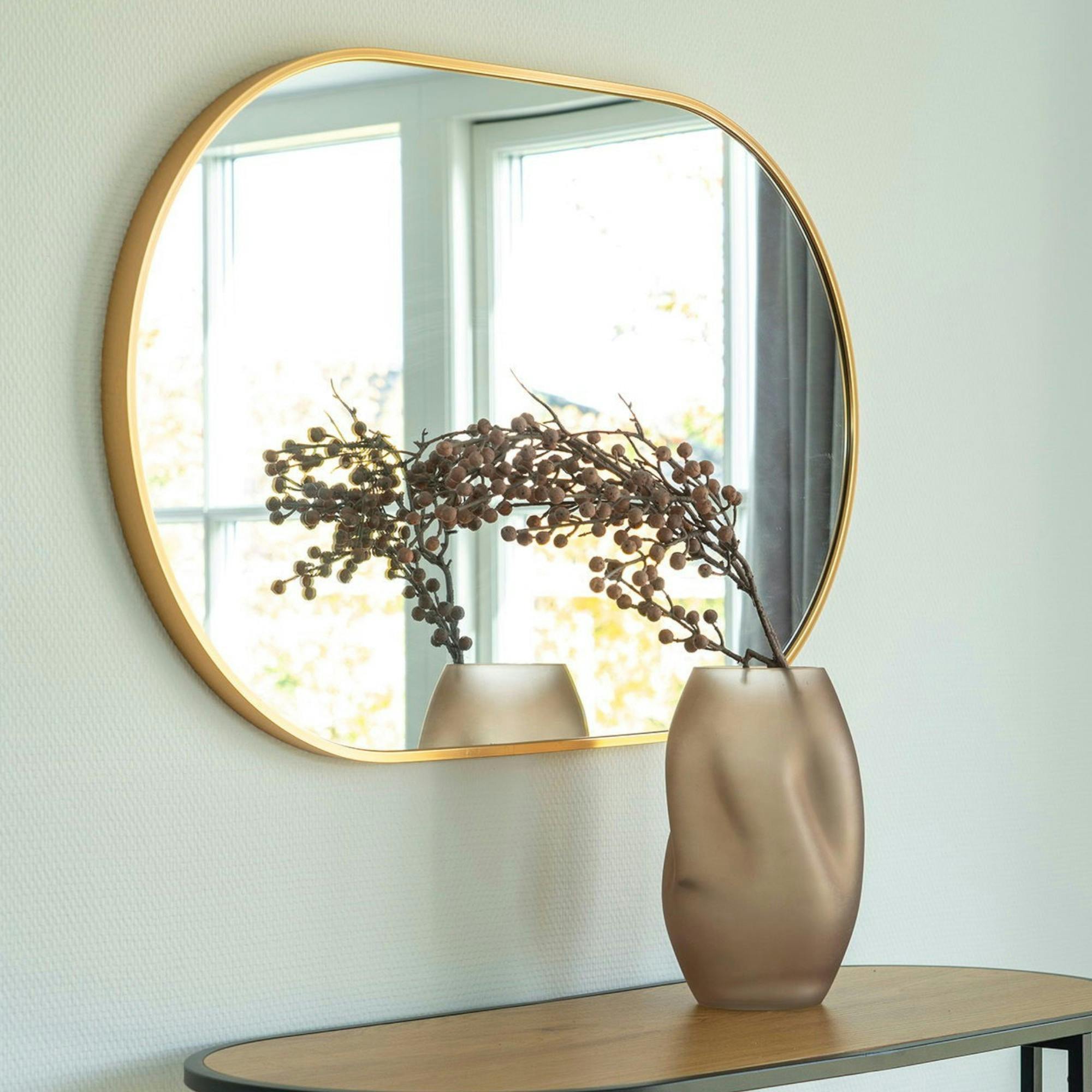 Miroir ovale avec cadre doré 50x80 cm SEOUL