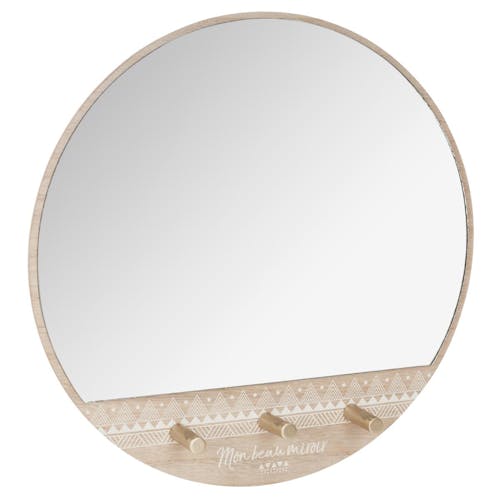 Miroir patère 3 crochets D39cm