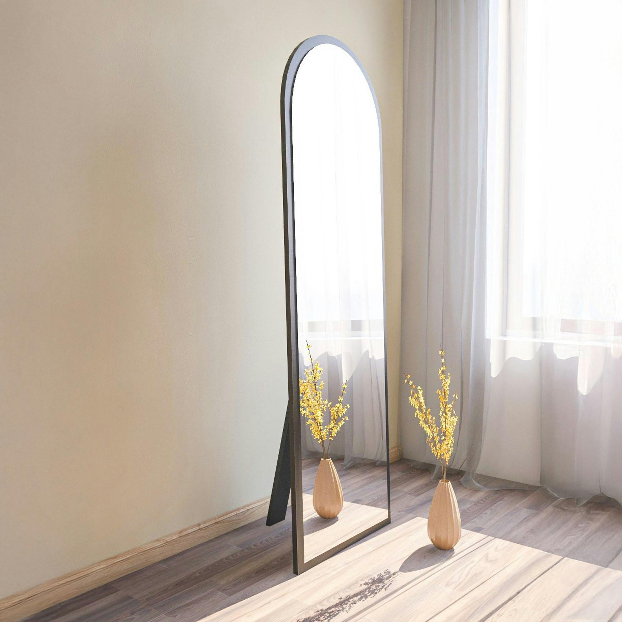 Miroir plein pied ovale noir 160 cm - mural ou à poser CODY