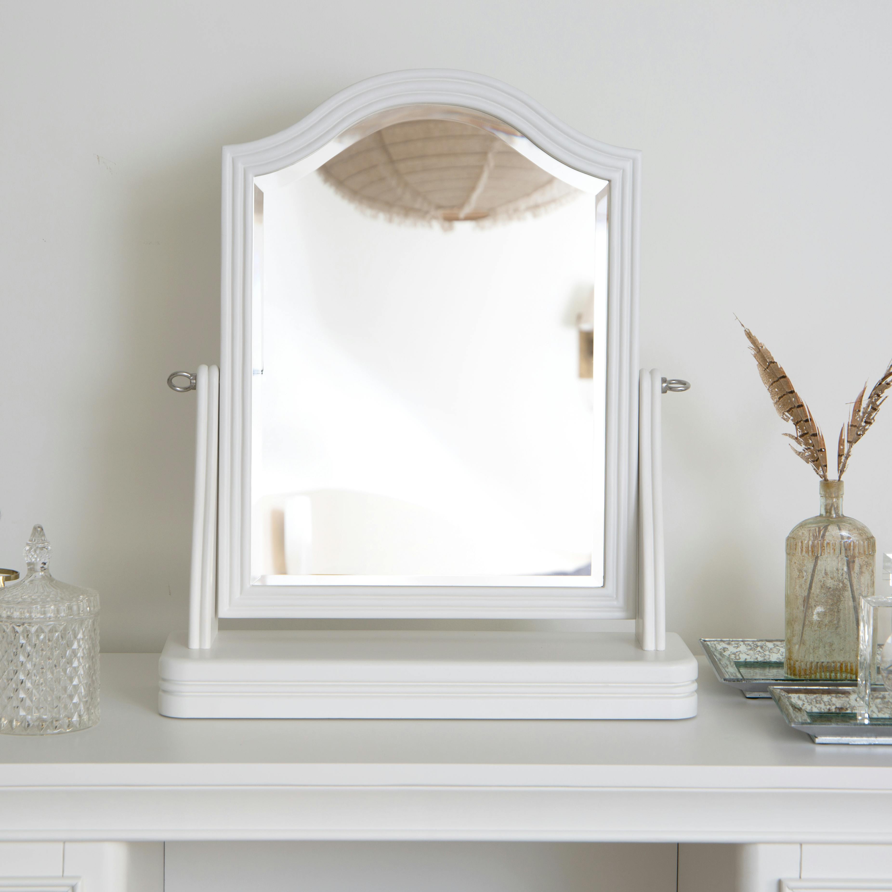 Miroir pour meuble coiffeuse blanc 6 tiroirs ANDROS
