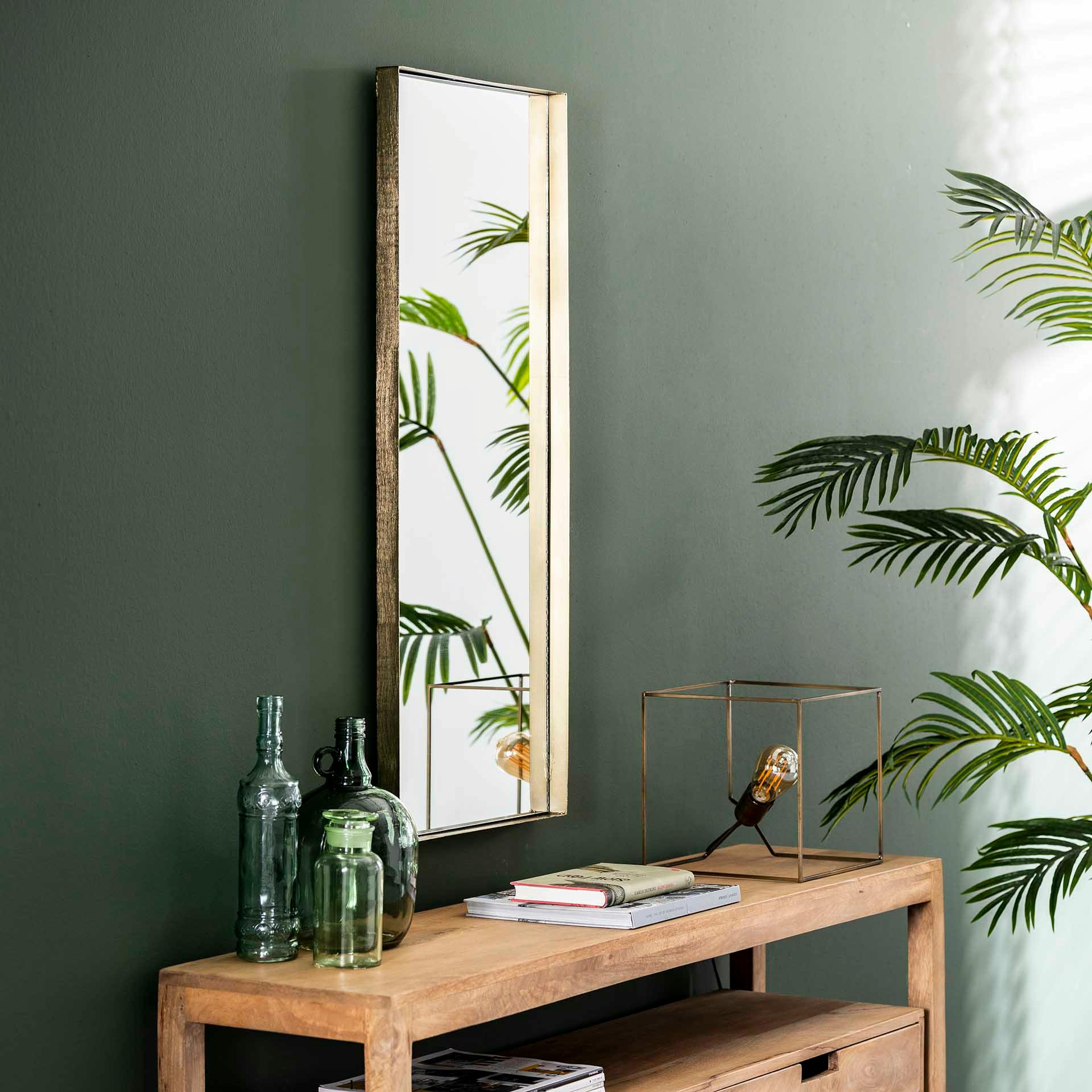 Miroir rectangulaire doré 40x100 NIAGARA