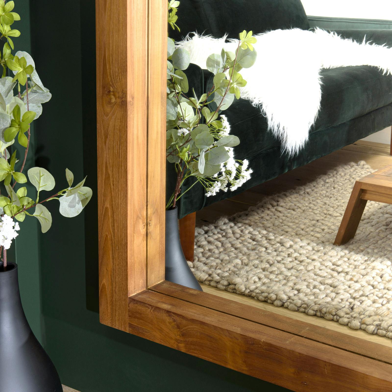 Miroir rectangulaire en bois de teck 180 cm SWING