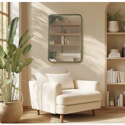 Miroir rectangulaire métal vert BAGAN