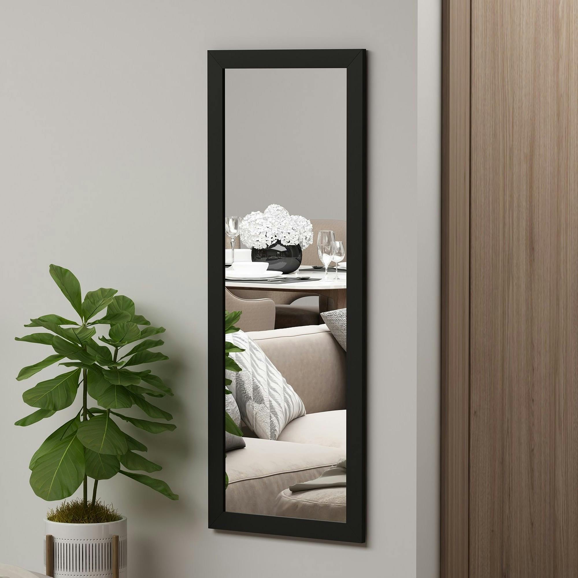Miroir rectangulaire mural avec cadre noir 105 cm CODY