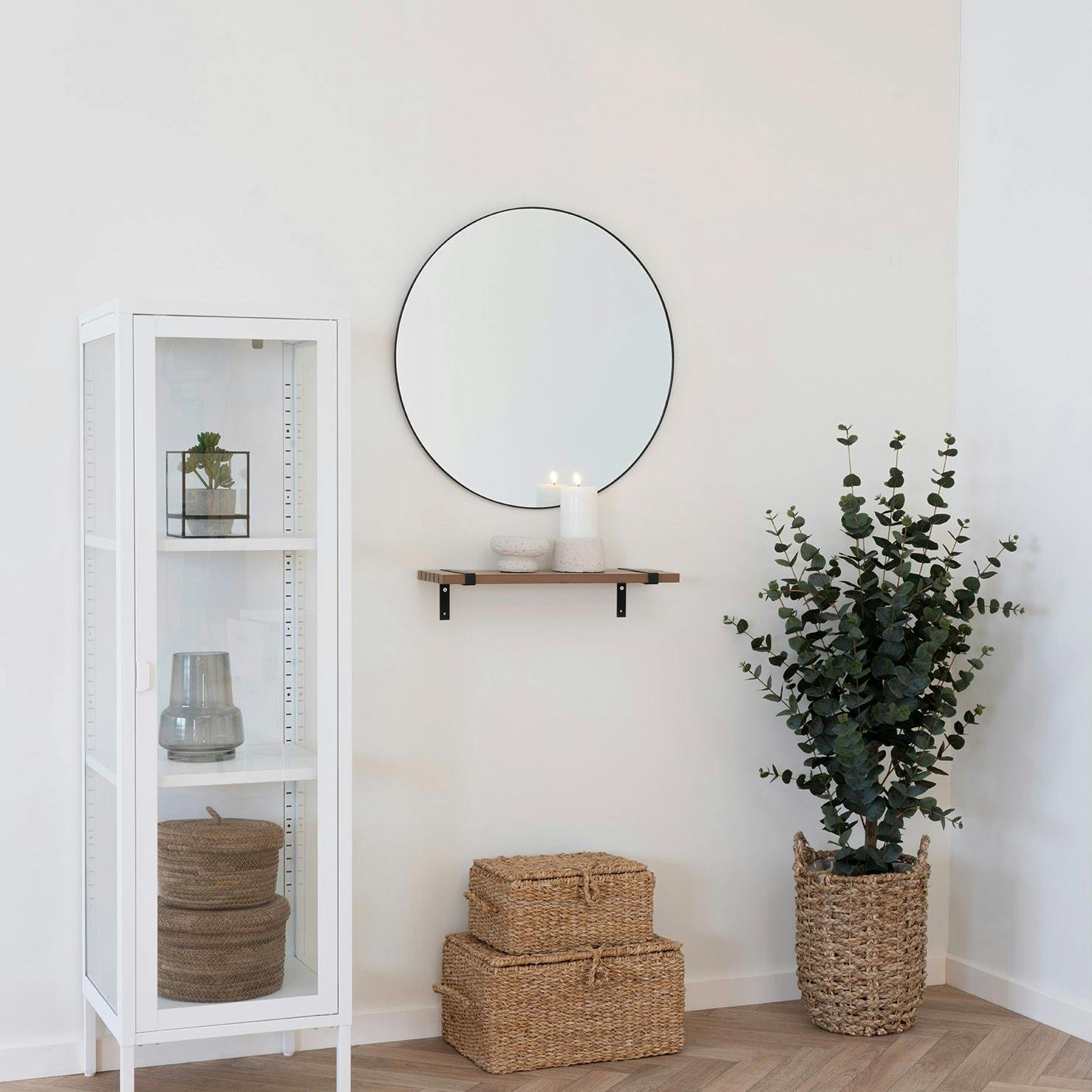 Miroir rond à cadre noir ø60 cm CODY