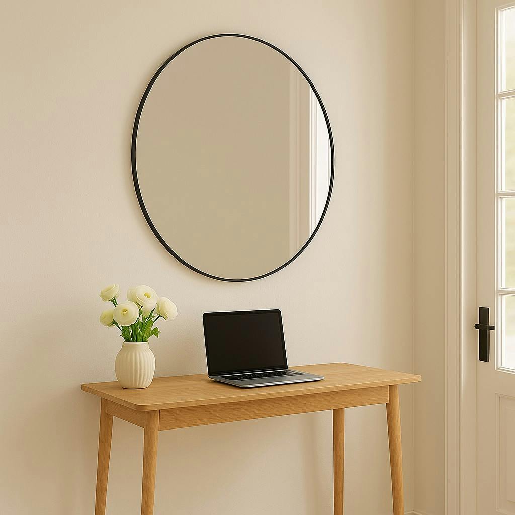 Miroir rond avec cadre noir ø100 cm SEOUL