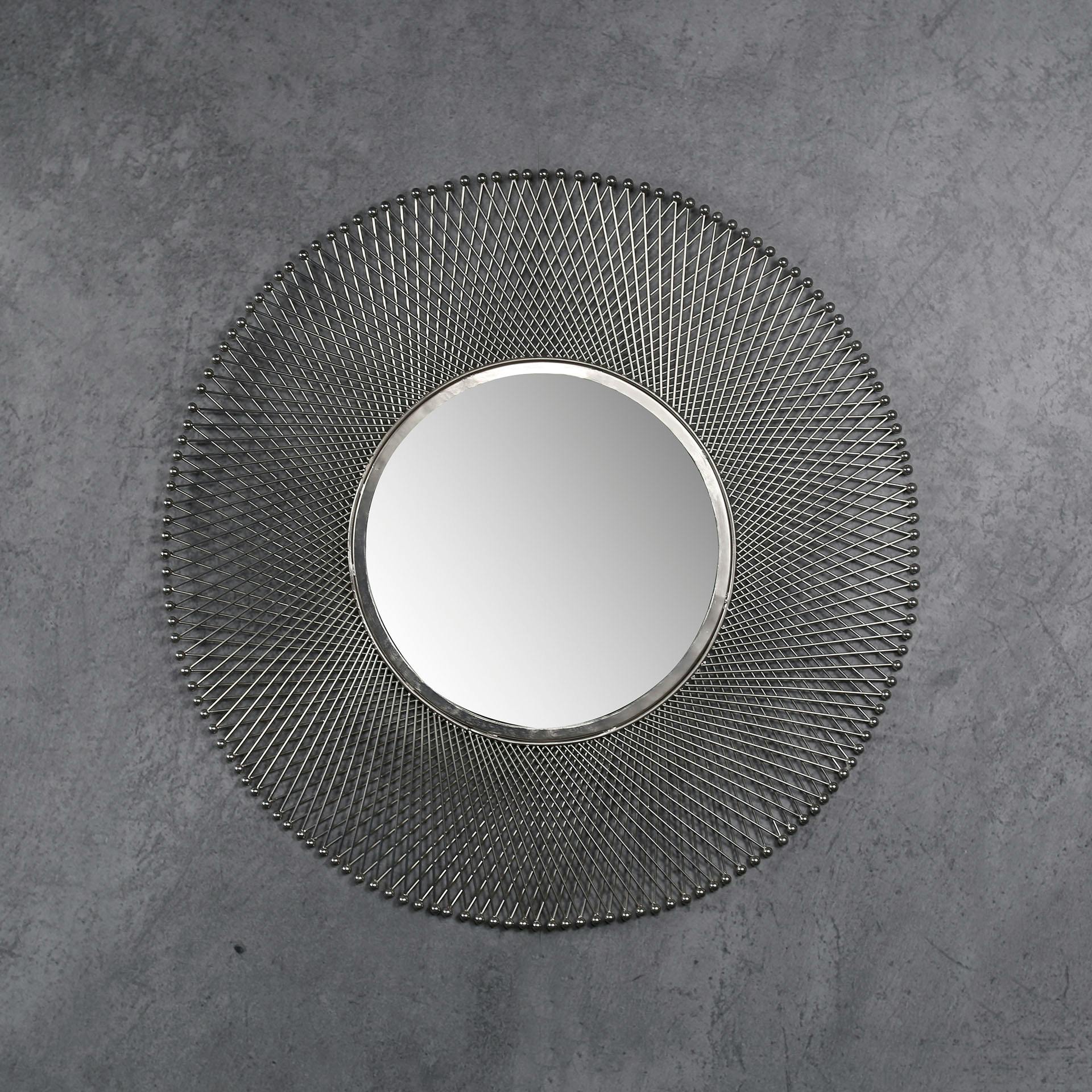 Miroir rond croisillons métal D80 cm TRIBECA