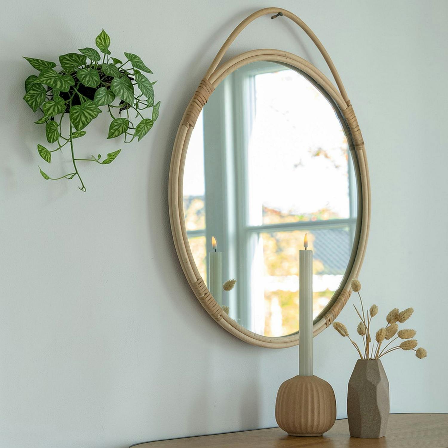 Miroir rond en rotin ø50 cm SEOUL