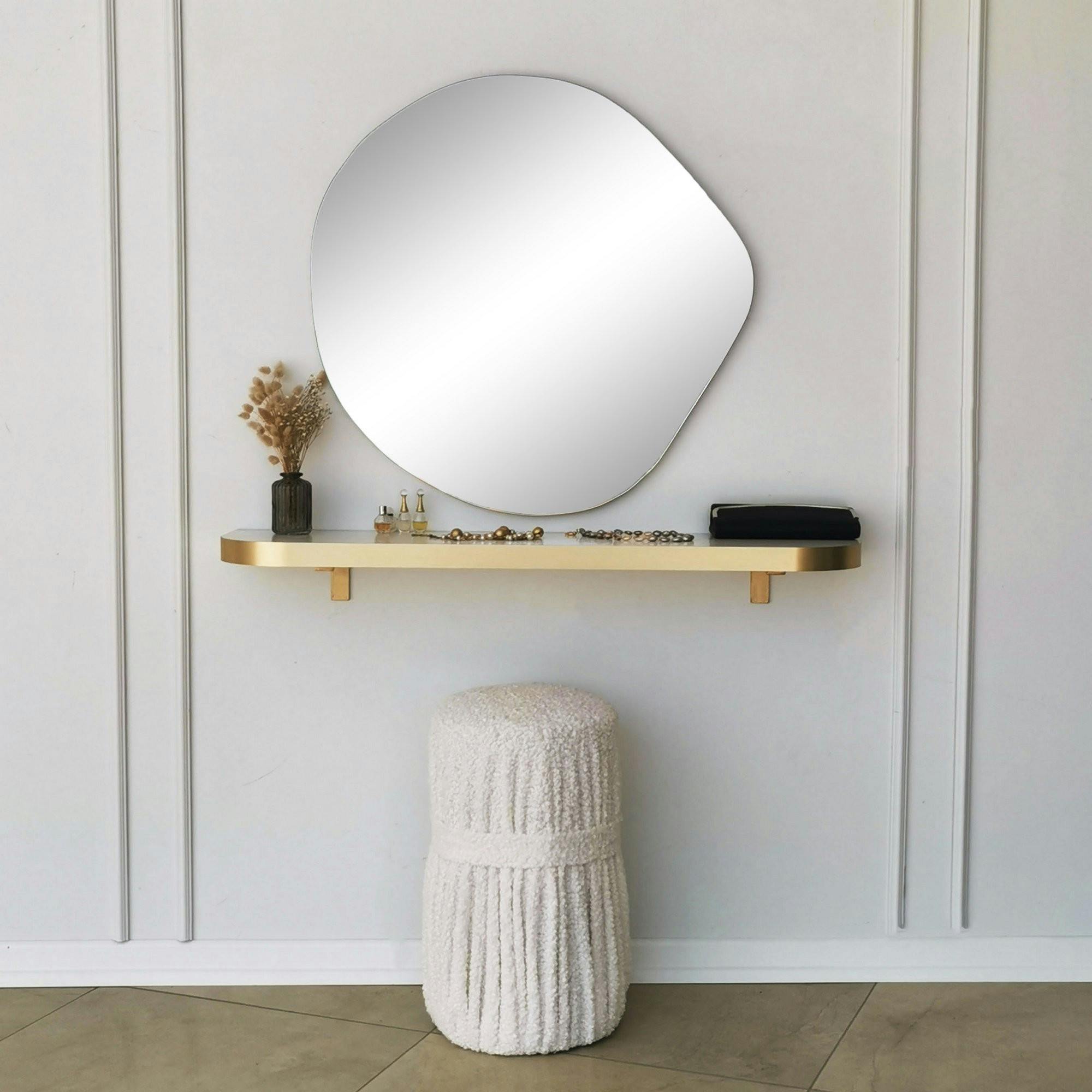 Miroir rond organique 70 cm - style scandinave CODY