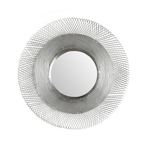 Miroir soleil contemporain métal gris