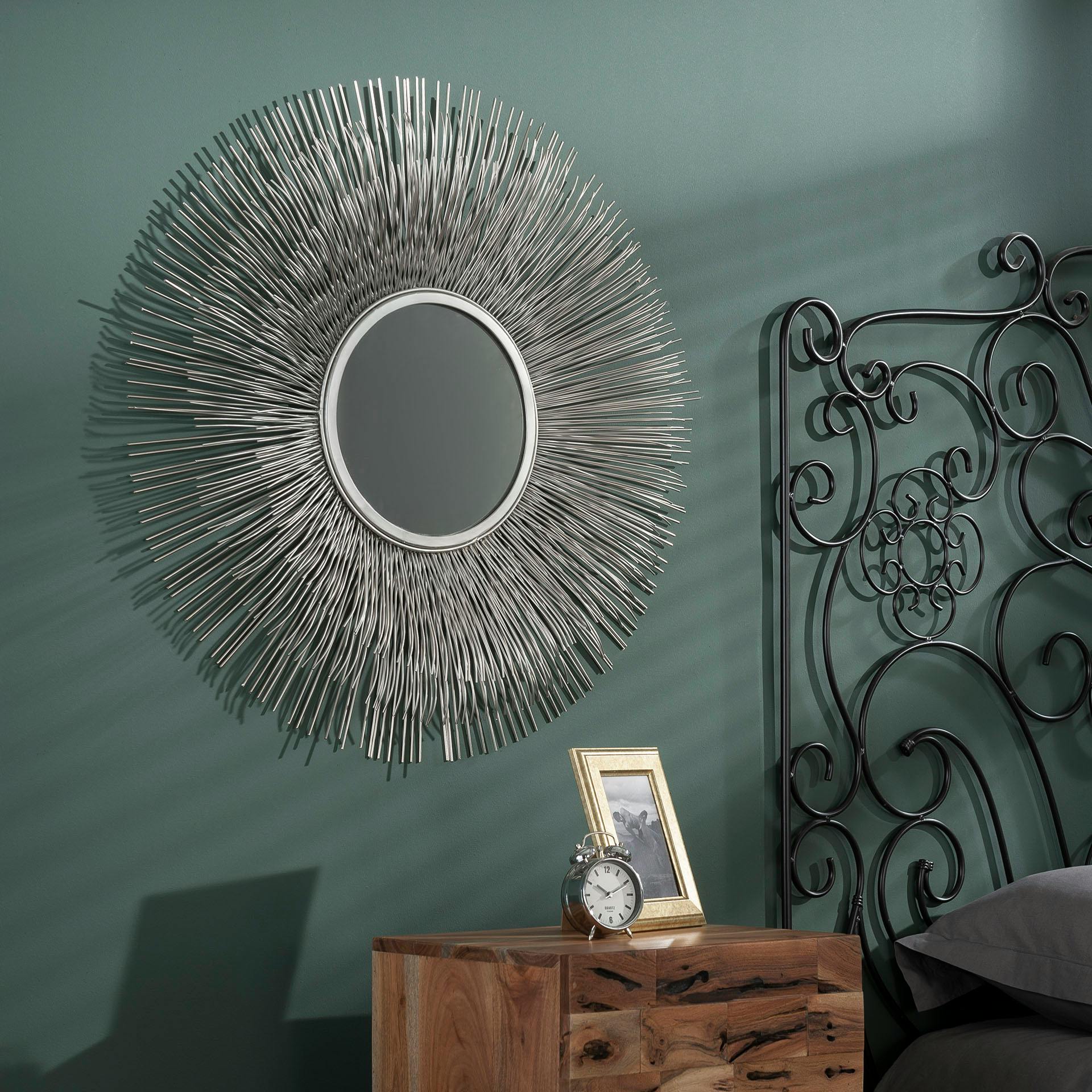 Miroir soleil finition antique en métal D80 cm TRIBECA