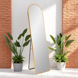 Miroir sur pied avec cadre doré 40x150 cm SEOUL
