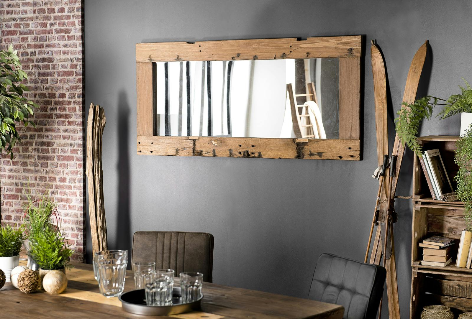 Miroir vertical bois recyclé 80x170 JODHPUR