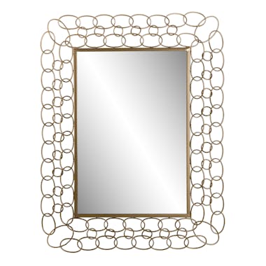Miroir vertical boucles métal doré BANGALORE