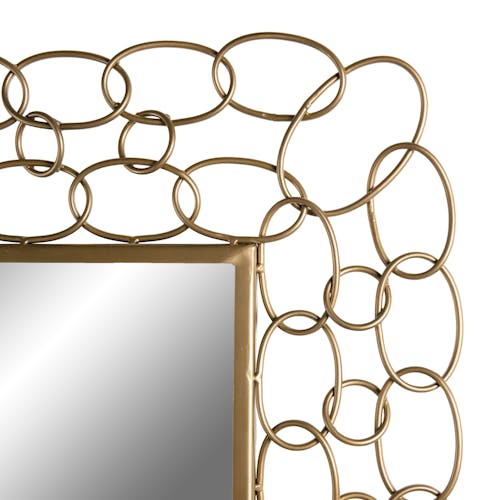 Miroir vertical boucles métal doré BANGALORE