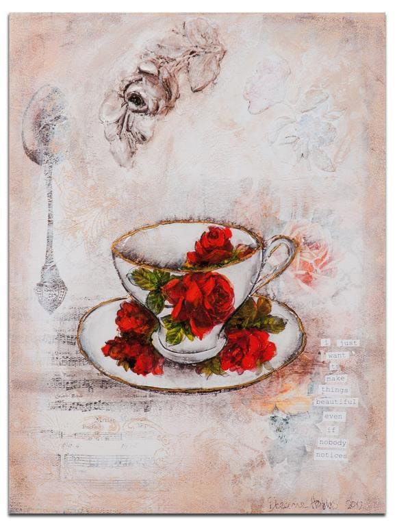 MODE Tableau Nature morte vertical Bleu 60x80