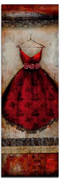 MODE Toile Figurative verticale Rouge 30x90