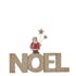 Mot à poser en bois "NOEL" décor Père Noël 21x16cm