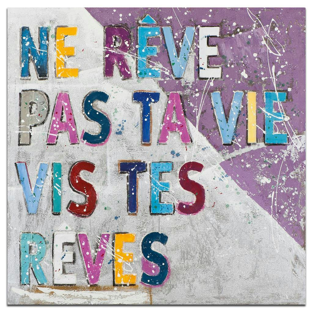 MOTS Toile Coloré carrée Multicolore Acrylique 100x100