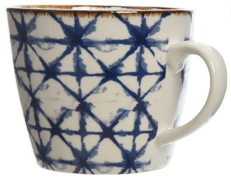 Mug avec coupelle porcelaine bleue étoile